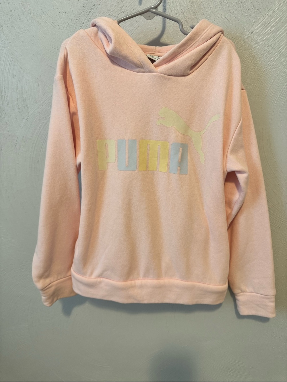 Puma Girl’s Small (7/8) Soft Pastel Pink Logo Hoodie